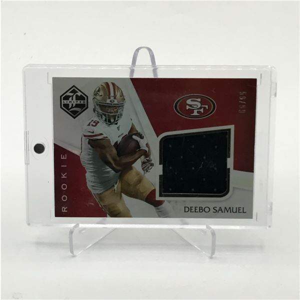 2019 PANINI LIMITED FOOTBALL DEEBO SAMUEL PATCH ROOKIE TRADING CARD 50/99