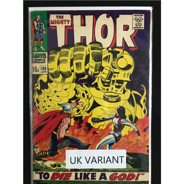 THE MIGHTY THOR #139 UK VARIANT - MARVEL COMICS