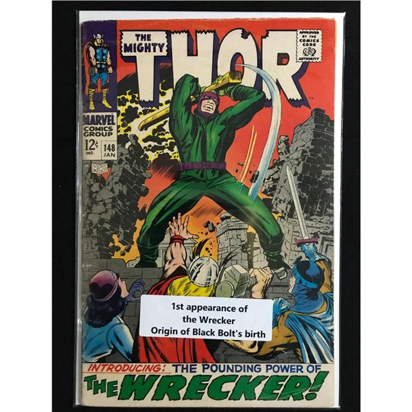 THE MIGHTY THOR #148 1ST APP OF THE WRECKER - MARVEL COMICS