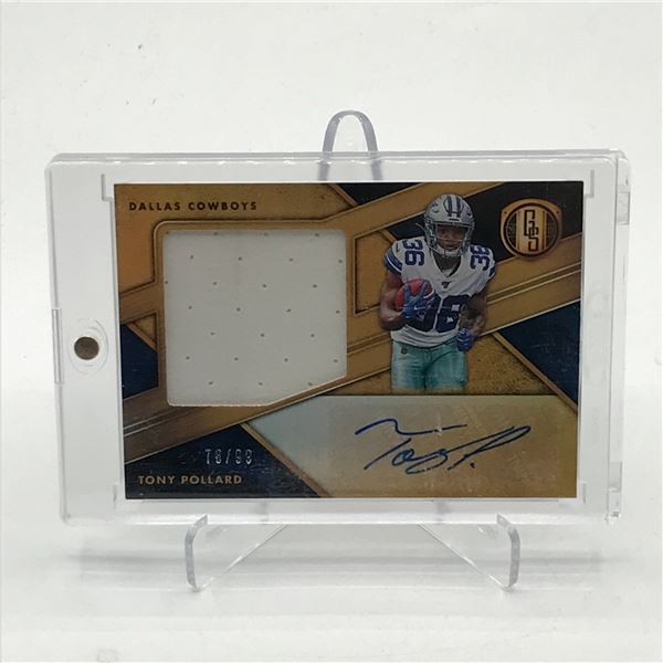 2019 PANINI GOLD STANDARD FOOTBALL TONY POLLARD SIGNED ROOKIE PATCH TRADING CARD 78/99