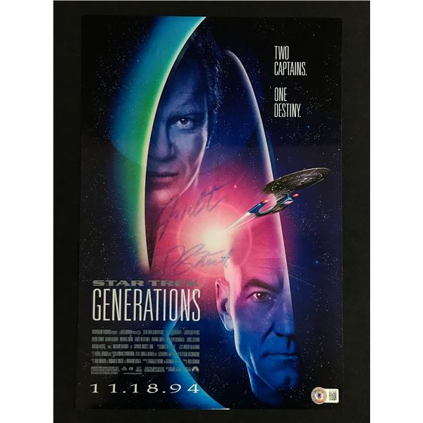 WILLIAM SHATNER AND PATRICK STEWART DUAL SIGNED STAR TREK 11 X 18 MOVIE POSTER - BECKETT COA