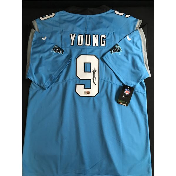 BRYCE YOUNG SIGNED CAROLINA PANTHERS CUSTOM FOOTBALL JERSEY - ELITE COA