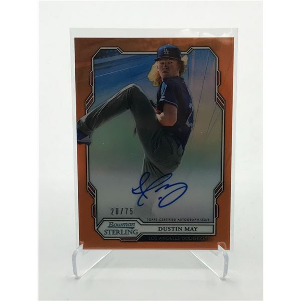 2019 TOPPS DUSTIN MAY SIGNED TRADING CARD 20/75