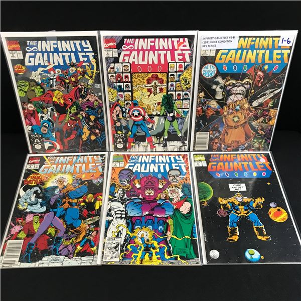 LOT OF 6 INFINITY GAUNTLET COMICS #1 - #6 - MARVEL COMICS