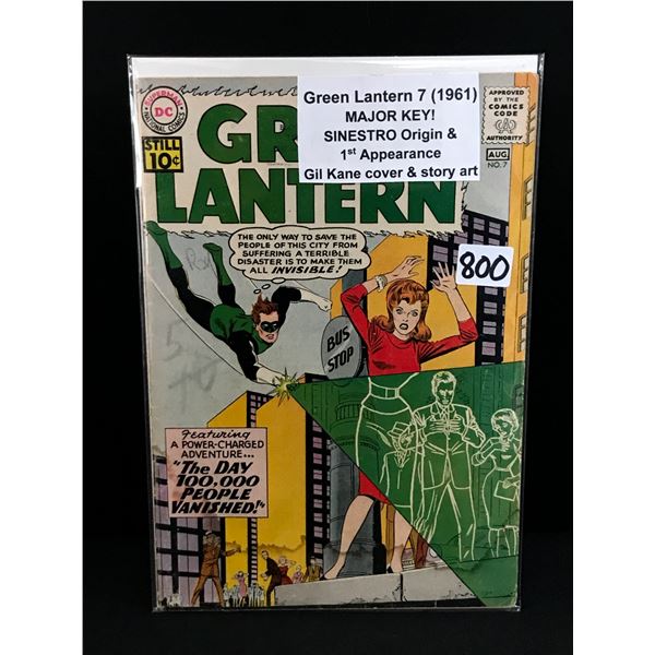 GREEN LANTERN #7 (1961) SINESTRO ORIGIN AND 1ST APP - DC COMICS