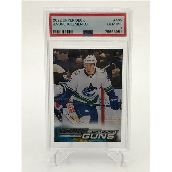 2022 UPPER DECK ANDREI KUZMENKO YOUNG GUNS TRADING CARD - PSA GRADE 10