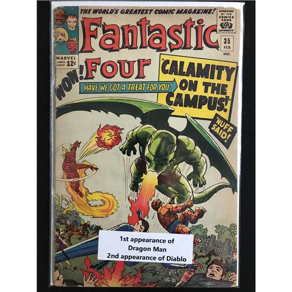 THE FANTASTIC FOUR #35 1ST APP OF DRAGON MAN - MARVEL COMICS