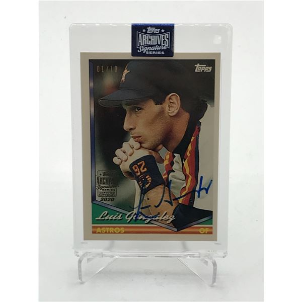 TOPPS ARCHIVE SIGNATURE SERIES LUIS GONZALES SIGNED TRADING CARD 01/10