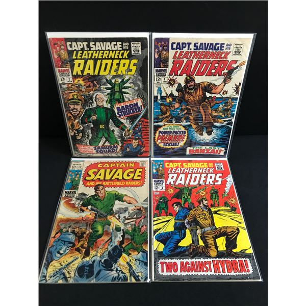 LOT OF 4 CAPTAIN SAVAGE AND HIS LEATHERNECK RAIDERS COMICS - MARVEL COMICS