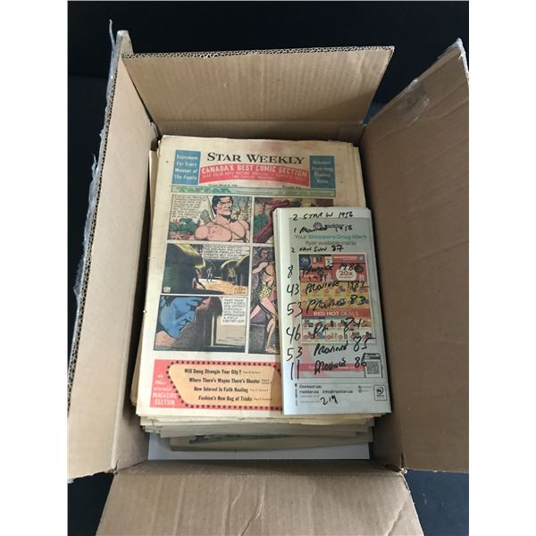 BOX OF STAR WEEKLY VINTAGE COMICS
