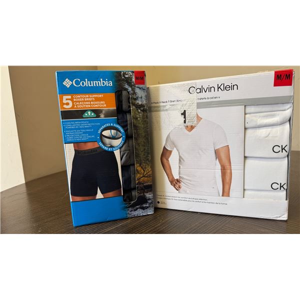 Brand New Men’s 9-Piece T-Shirts & Boxer Briefs Lot – Size Medium