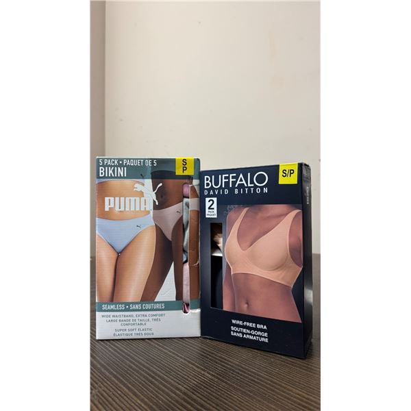 Brand New - Brand New Puma Bikini Underwear & Buffalo Wire-Free Bra Bundle – Size S
