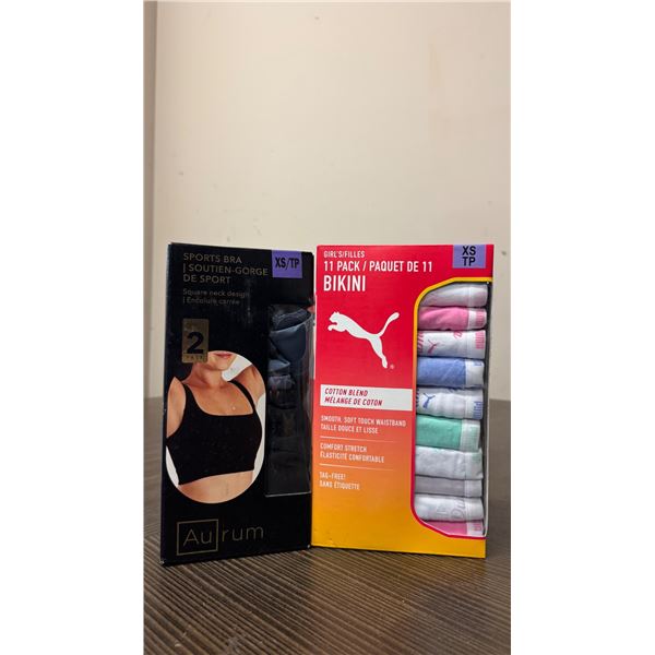 Brand New - Brand New Aurum Sports Bras & Puma Girls’ Bikini Underwear – Size XS