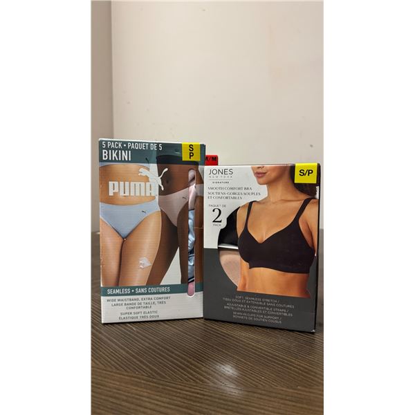 Brand New - Brand New Puma Seamless Bikini Underwear & Jones New York Smooth Comfort Bras –