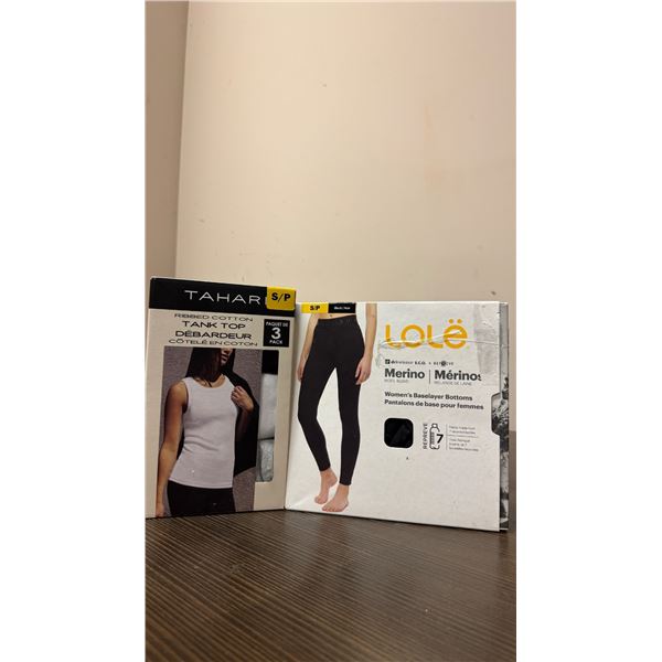 Brand New - Brand New Tahari Ribbed Cotton Tank Tops & Lolë Merino Wool-Blend Baselayer Bottoms [x=#