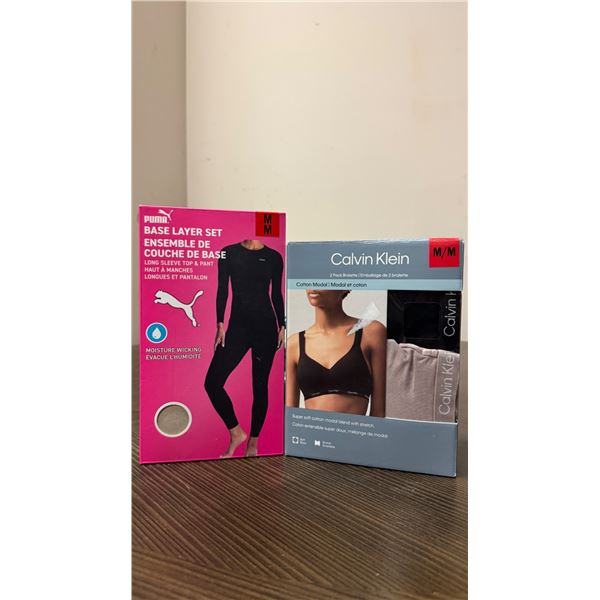 Brand New - Brand New Puma Base Layer Set & Calvin Klein Bralettes – Size Medium