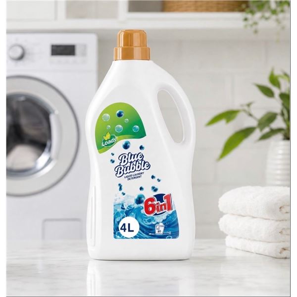 Brand New - Brand New BlueBubble 6-in-1 Liquid Laundry Detergent – 4L / 67 Loads 4L