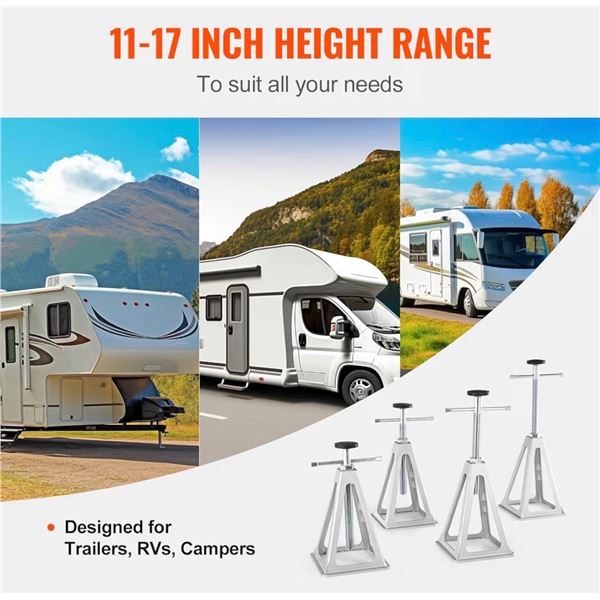 Brand New - Brand New 4-Pack Aluminum RV Stabilizer Stack Jacks – 6,000 lb Capacity