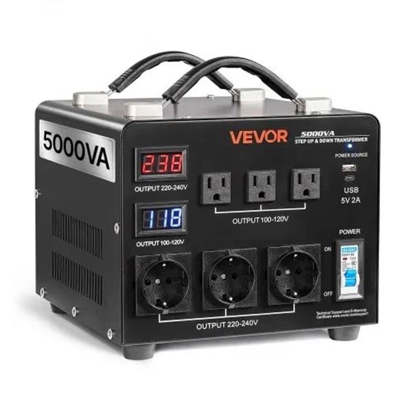 Brand New - Brand New 5000VA Automatic Step Up & Step Down Voltage Converter – 110V/220V
