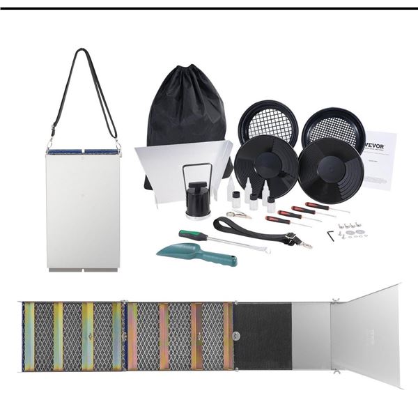 Brand New - Brand New 23-Piece 50-Inch Folding Gold Panning Sluice Box Kit