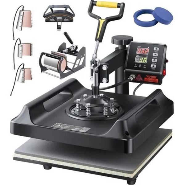 Brand New - Brand New 15” x 15” 8-in-1 Heat Press Machine – Black