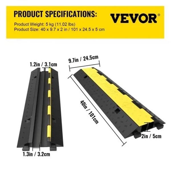 Brand New - Brand New Rubber Cable Protector Ramp – Interlocking Floor Cord Cover