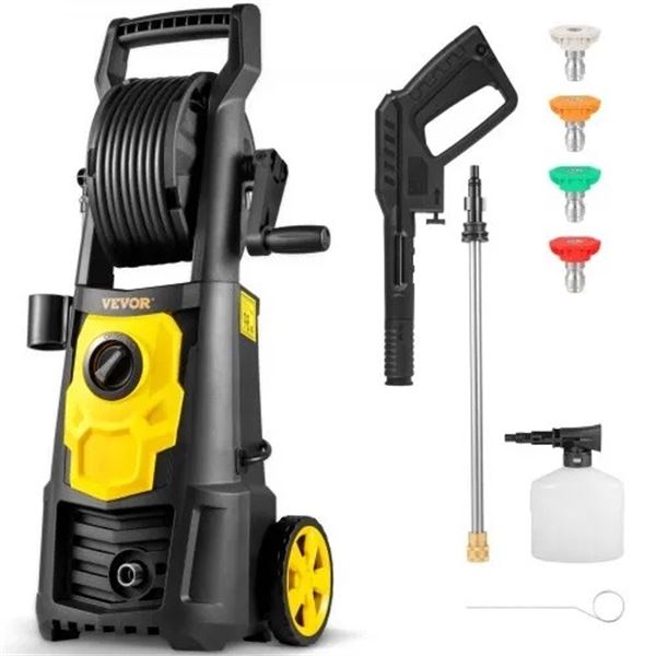 Brand New - open box Electric Pressure Washer with Hose Reel & Foam Bottle – 1.65 GPM