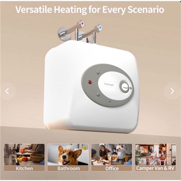 Brand New - Brand New -Feelrogast Brand New 8-Gallon Under-Sink Electric Water Heater, 1500W