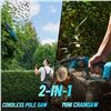 Image 2 : Brand New - Brand New SeeSii 2-in-1 Cordless Pole Saw & 6-Inch Mini Chainsaw