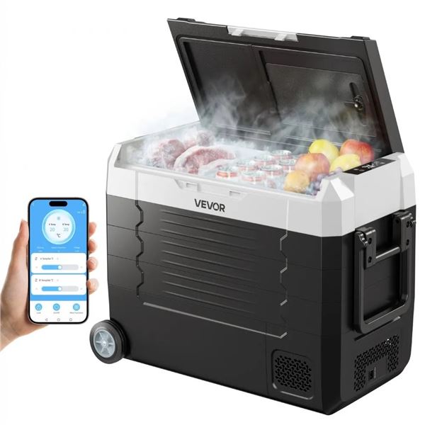 Brand New - Brand New VEVOR EA45-D 45L 48QT Dual Zone Car Refrigerator Freezer APP Control