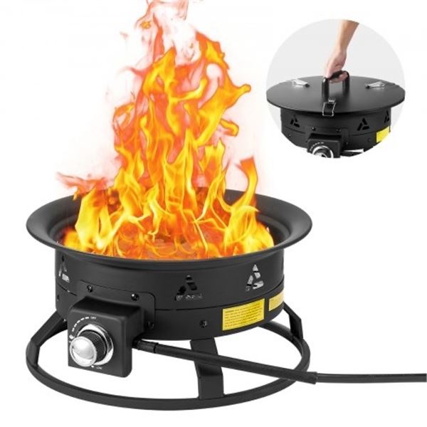 Brand New - Brand New Outdoor Propane Fire Pit 19” 58000 BTU Black