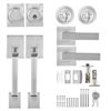 Image 3 : Brand New - Brand New Double Door Handle Set Satin Nickel