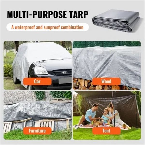Brand New - Brand New Heavy Duty Tarp 20x30 ft 10 Mil Silver-Brown