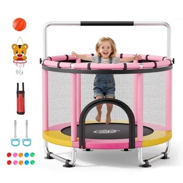 Brand New - Brand New 5 FT Kids Trampoline with Safety Enclosure & Play Accessories