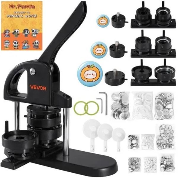 Brand New - Brand New VEVOR 3-in-1 Button Maker Machine JMB-X3 Black