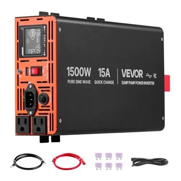Brand New - VEVOR 1500W Sump Pump Power Inverter - Pure Sine Wave