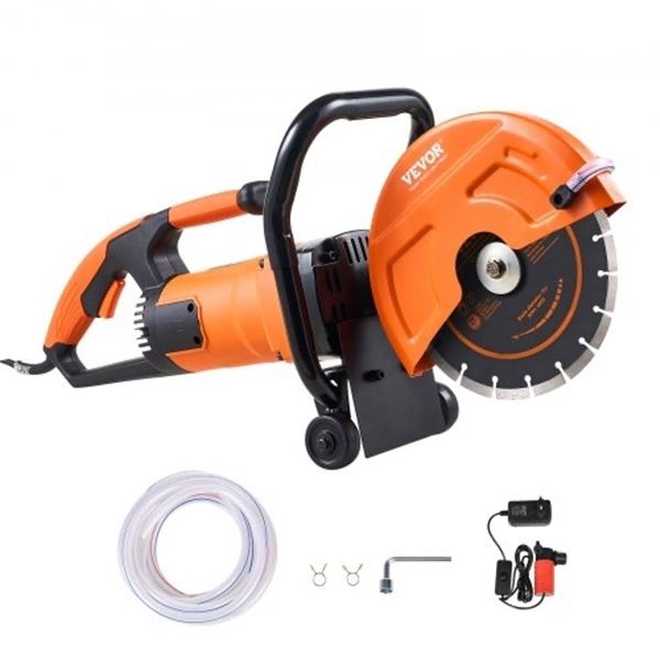 Brand New - Brand New 9-Inch 1800W Electric Wet/Dry Concrete Saw with Blade and Water Pump