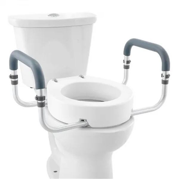 Brand New - Brand New 3.5-Inch Raised Toilet Seat with Padded Safety Handles