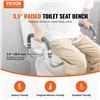Image 4 : Brand New - Brand New 3.5-Inch Raised Toilet Seat with Padded Safety Handles