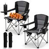 Image 1 : Brand New - Brand New Set of 2 Oversized Heavy-Duty Foldable Camping Chairs with Carry Bags
