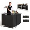 Image 1 : Brand New - Brand New 2-Piece Folding Portable Bar Table Set with Carry Bags – Black