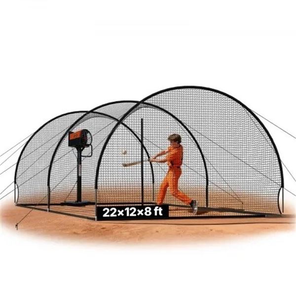 Brand New - Brand New 22.2-Ft Portable Baseball & Softball Batting Cage – Black