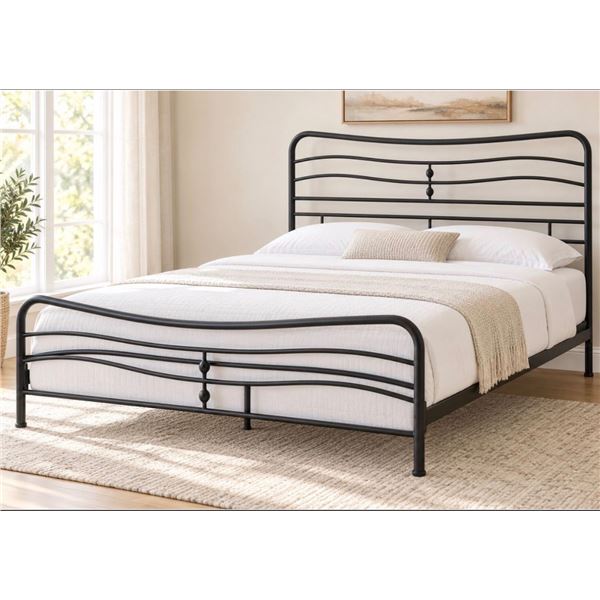 Brand New - Brand New SNAP Style Innovation Queen Metal Bed Frame with Headboard & Footboard [x=#821
