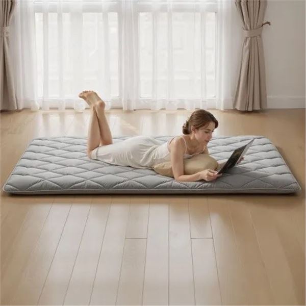 Brand New - Brand New Full-Size Foldable Japanese Tatami Floor Mattress – Gray