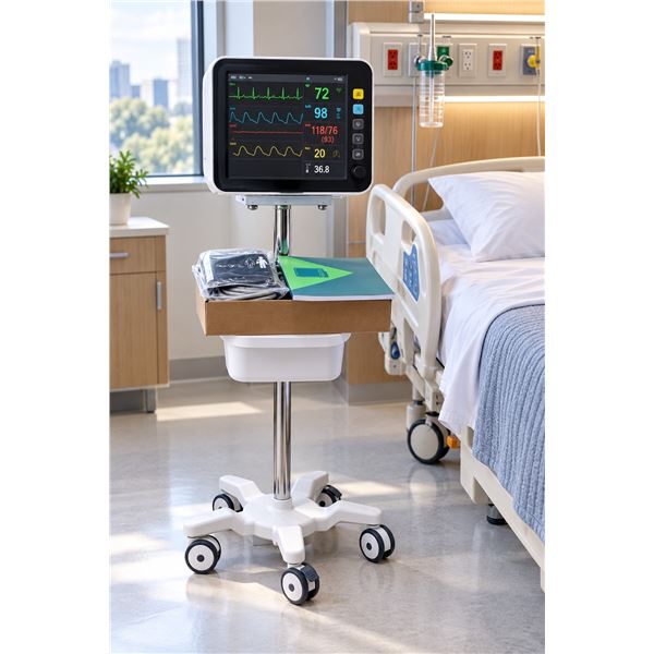Brand New - Brand New 12.1” Multi-Parameter Patient Monitor with Mobile Trolley & Accessori