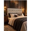 Image 2 : Customer returned looks new - Queen-Size Upholstered Tufted Headboard – Light Gre