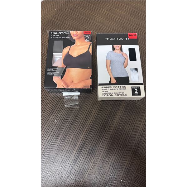 Brand New Tahari T-Shirts, Halston Flex Bras Bundle - Medium
