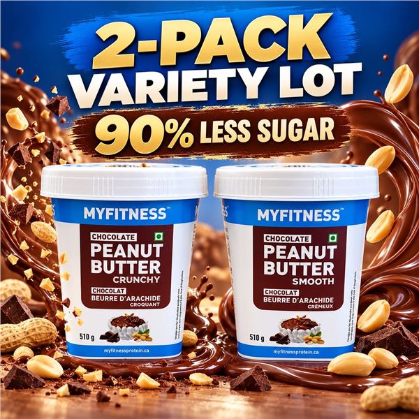 Brand New MYFITNESS Chocolate Peanut Butter 2-Pack Variety Lot – Smooth & Crunchy [x=#8211/