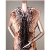 Image 1 : Leather Vest with Crystal Fox Collar- Alaskan Fur Co.