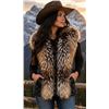 Image 3 : Leather Vest with Crystal Fox Collar- Alaskan Fur Co.